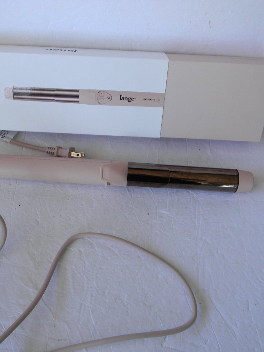 Lange Le Pirouette Rotating Curling Iron 32mm TITANIUM Blush Pink Model HT229E